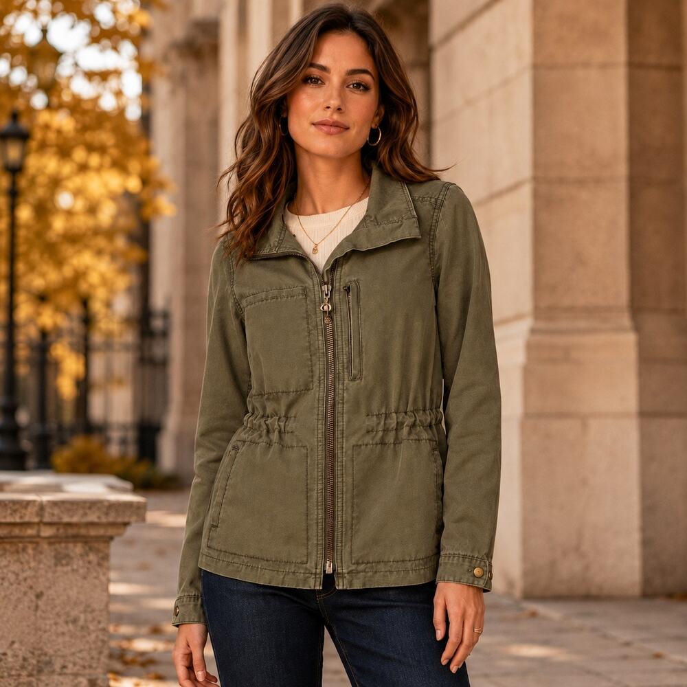 Madewell Fleet Jacket XS Desert Olive Military Utility Cotton Coat Pristine